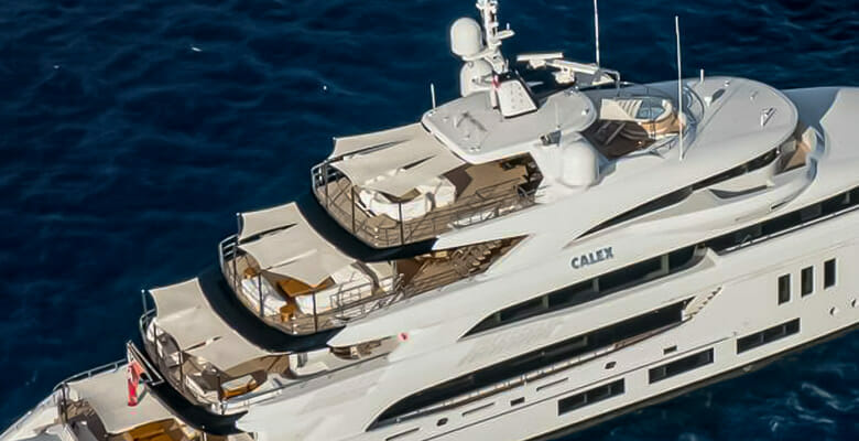 the Benetti yacht Calex has six decks