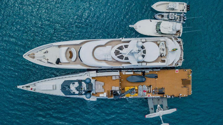 Carl Allen and Gigi Allen enjoy a fleet of yachts and superyachts