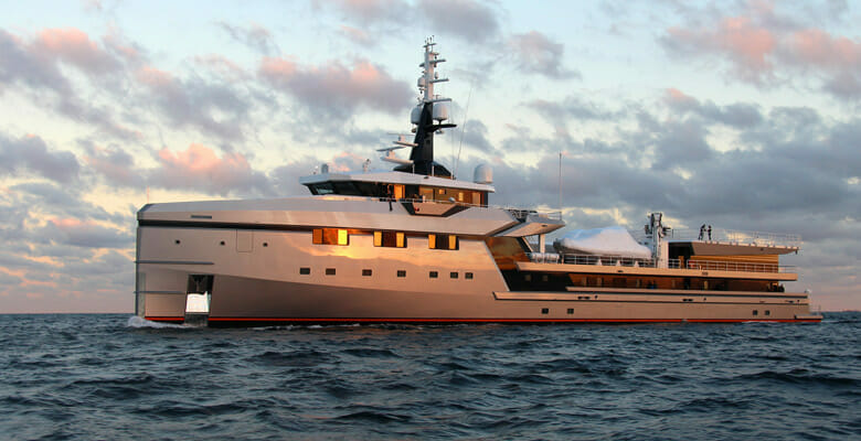 the Damen Yachting support yacht Abeona in Gibraltar