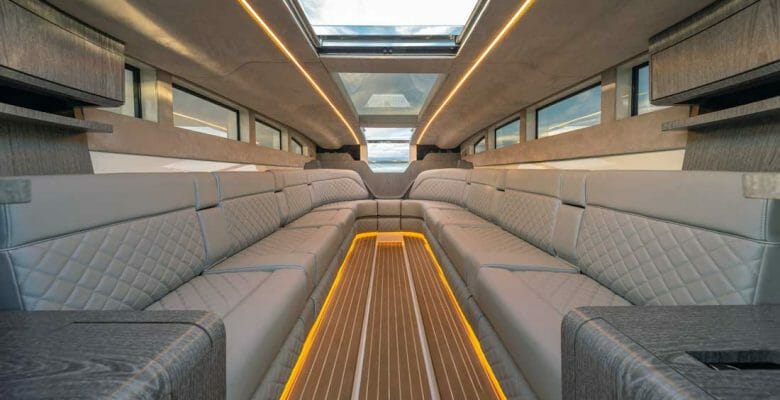 the luxurious interior of the superyacht tender Onda 321L