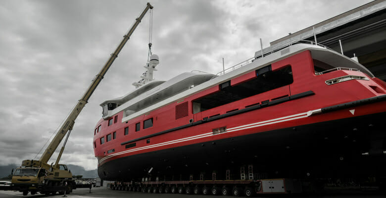 the launch of the yacht Akula at Rossinavi