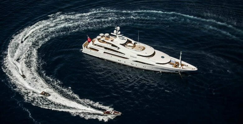 the superyacht St. David and tenders