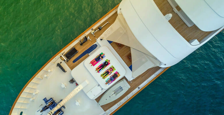 the foredeck of the yacht Northern Sun